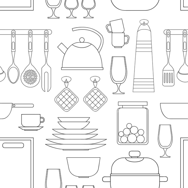 Patrón de herramientas de cocina — Archivo Imágenes Vectoriales