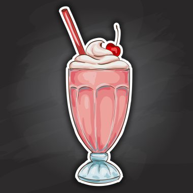 Milk shake kokteyl renk resim etiketi