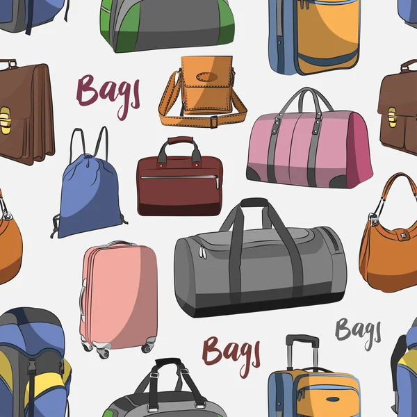 Diferentes bolsas patrón conjunto — Vector de stock