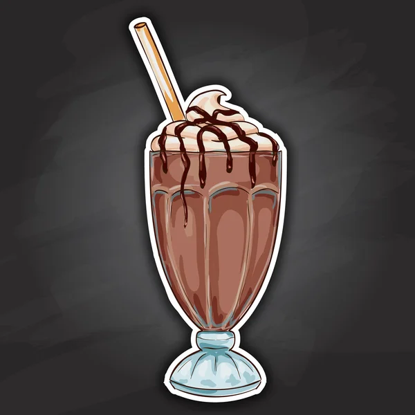 Batido de leche cóctel color imagen etiqueta engomada — Vector de stock