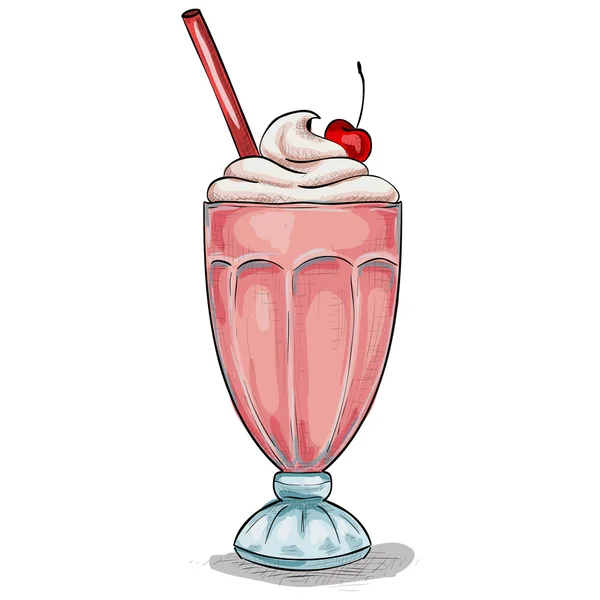 Milk shake cocktail färg bild klistermärke — Stock vektor