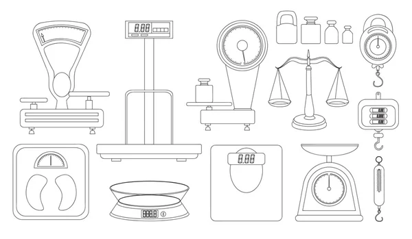 Reeks weegschalen — Stockvector