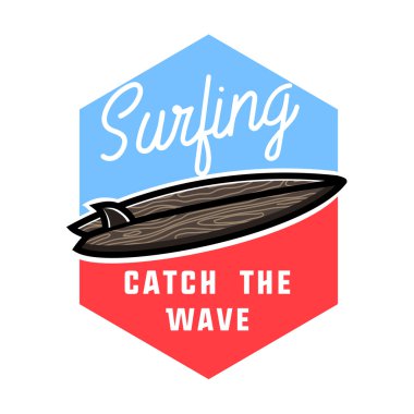 Renk vintage sörf amblemi