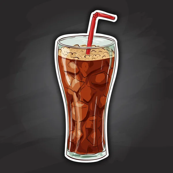 Coca cola color imagen etiqueta engomada — Vector de stock