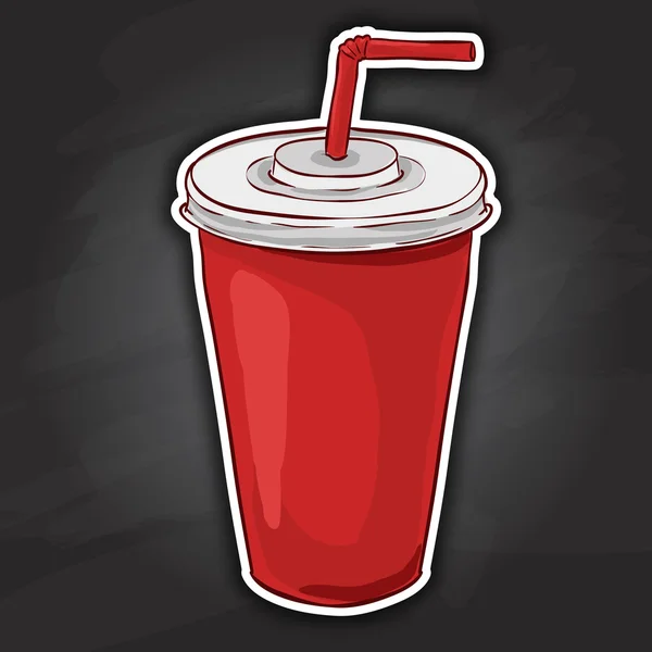 Cola cup kleur foto sticker — Stockvector