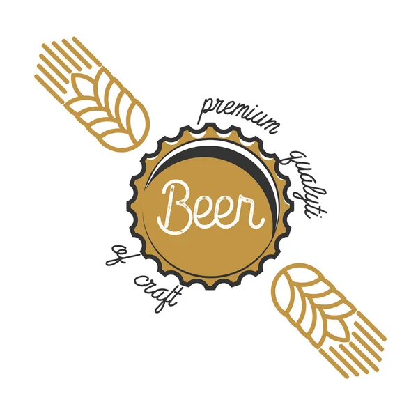 Renk vintage bira bira amblemi — Stok Vektör