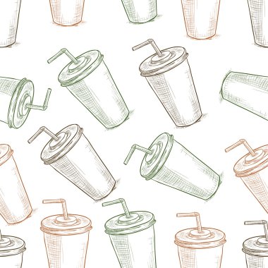 Dikişsiz desen krokisi üç türü cola Kupası