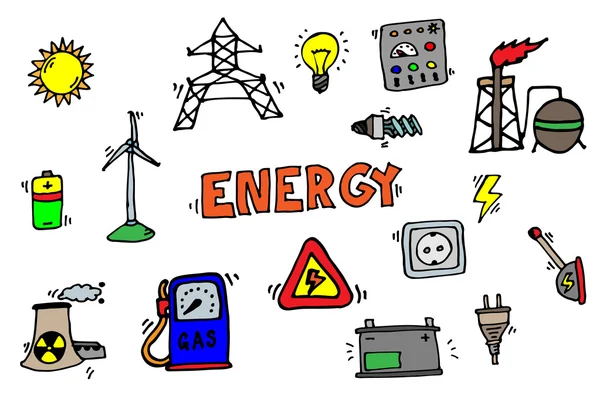 Conjunto de iconos de energía — Vector de stock