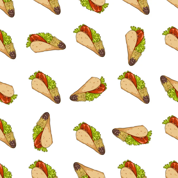 Naadloze patroon kleur taco — Stockvector