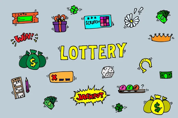 Lottery icons set Vector Graphics
