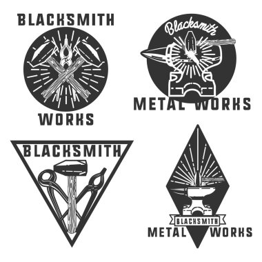 Blacksmith graphic vintage emblems clipart