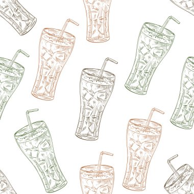 Dikişsiz desen krokisi üç kola türleri