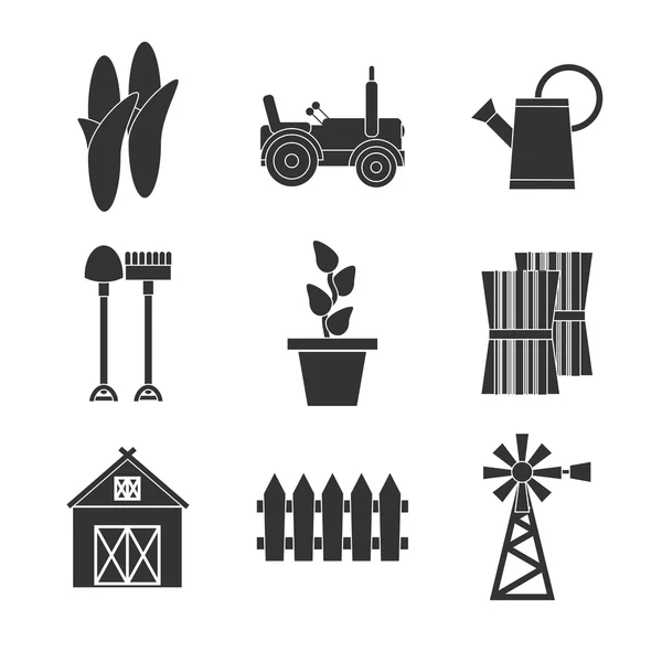 Conjunto de iconos agrícolas — Vector de stock