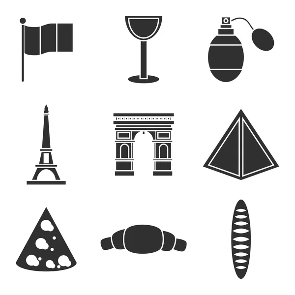 Conjunto de iconos de francia — Archivo Imágenes Vectoriales
