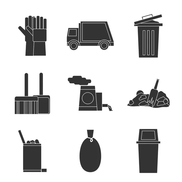 Σκουπίδια εικόνες set — Διανυσματικό Αρχείο