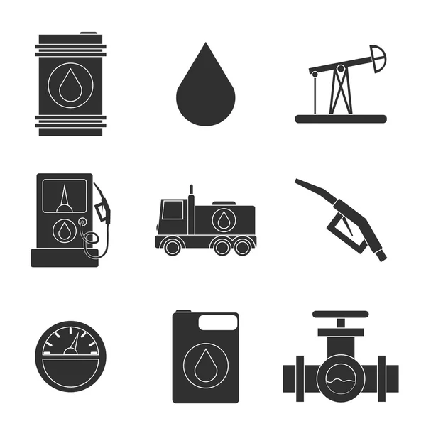 Conjunto de icono de vector de comercio de gas — Vector de stock