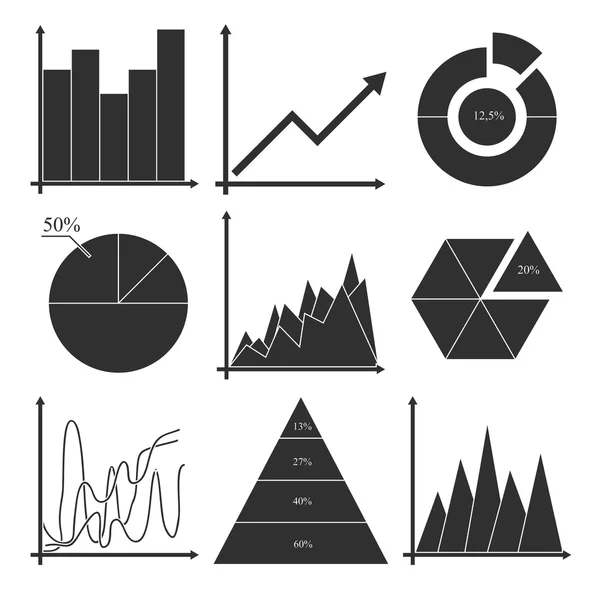 Uppsättning vektor affärsdiagram, statistik, diagram — Stock vektor