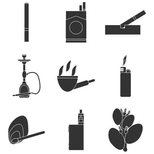 吸烟和烟草的图标 — 图库矢量图片
