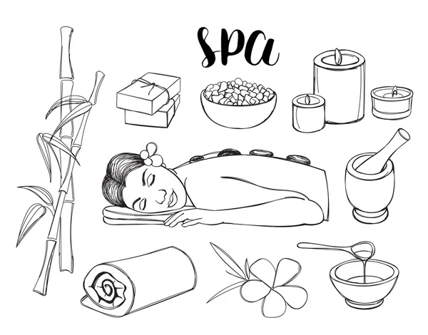 Spa doodle készlet — Stock Vector