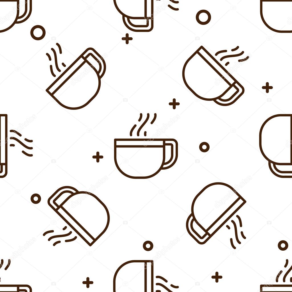 Glass coffee cup pattern Stock Vector by 114629708