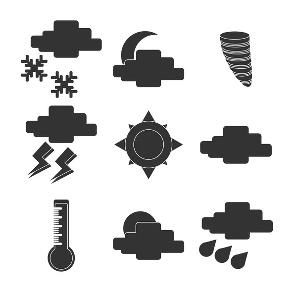Conjunto de ícones meteorológicos. —  Vetores de Stock