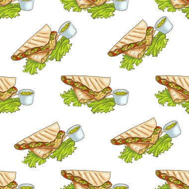 Dikişsiz desen renk quesadilla
