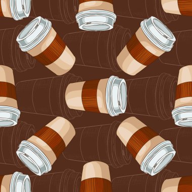 Dikişsiz desen kahve koyu arka plan üzerinde