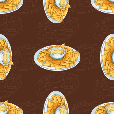 Dikişsiz desen Nacho gözleri koyu arka plan üzerinde