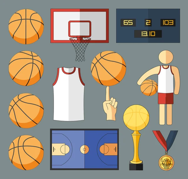 Elementos vectoriales de baloncesto — Vector de stock