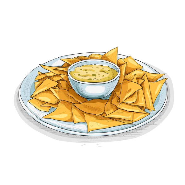 Nachos kleur foto sticker — Stockvector