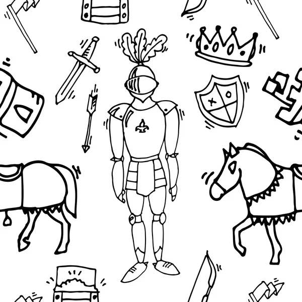 Ridder pictogrammen patroon — Stockvector