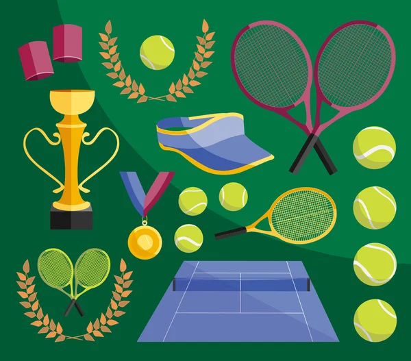 Tenis iconos de conjunto — Vector de stock