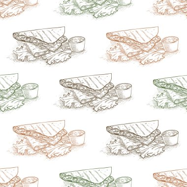 Dikişsiz desen quesadilla krokisi