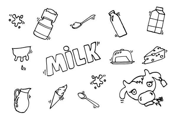 Milk vector icons set — Stock Vector