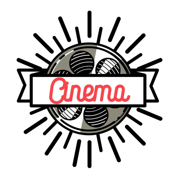 Color emblema de cine vintage — Archivo Imágenes Vectoriales