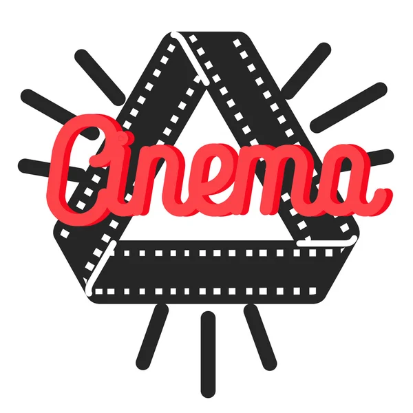 Color emblema de cine vintage — Vector de stock