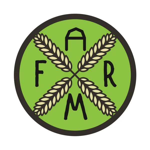 Farbe Vintage Bauernhof Emblem — Stockvektor