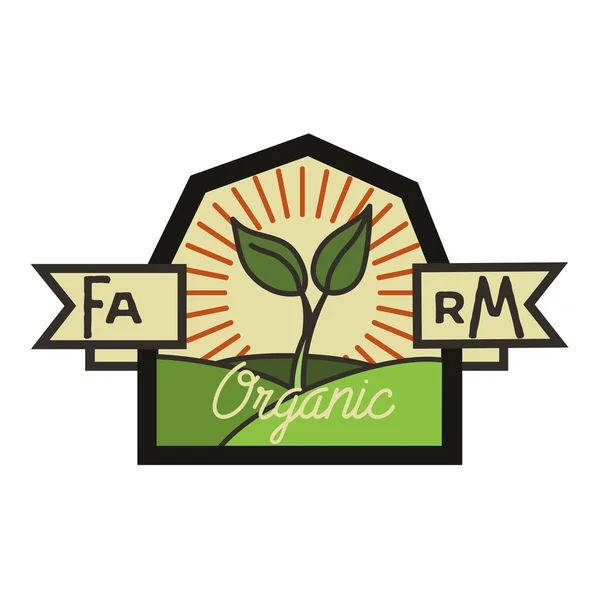 Farbe Vintage Bauernhof Emblem — Stockvektor
