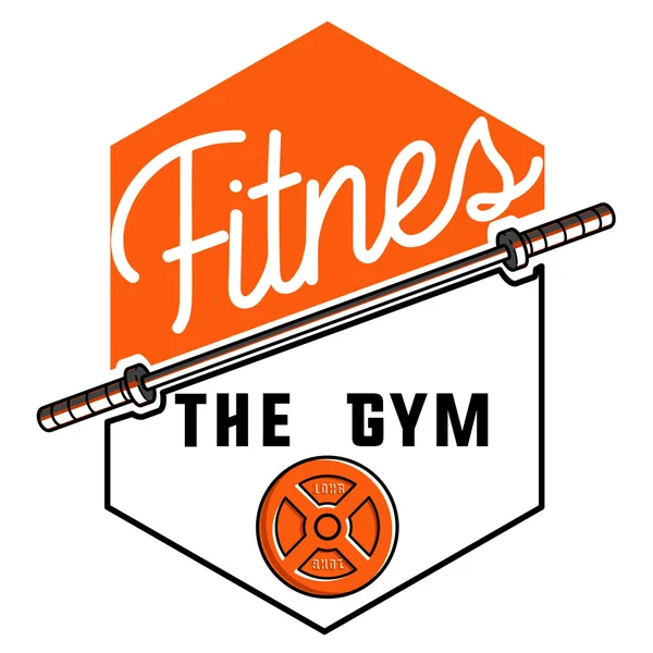 Color emblema de fitness vintage — Vector de stock