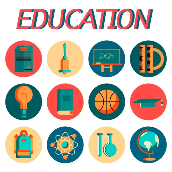 Εκπαίδευση επίπεδη Ορισμόςεικονιδίου — Διανυσματικό Αρχείο