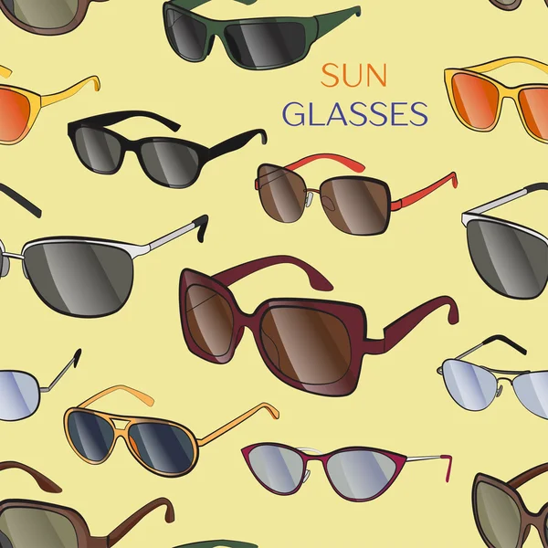 異なる太陽メガネのパターンのセット — ストックベクタ