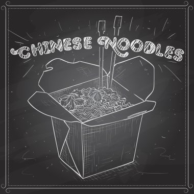 bir kara tahta üzerinde Çin eriştesi kutusu krokisi