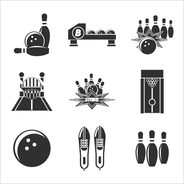 Ensemble d'icônes Bowling — Image vectorielle