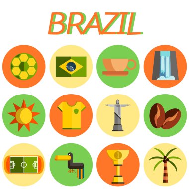 Brezilya ikonu hazır. Düz tasarım.