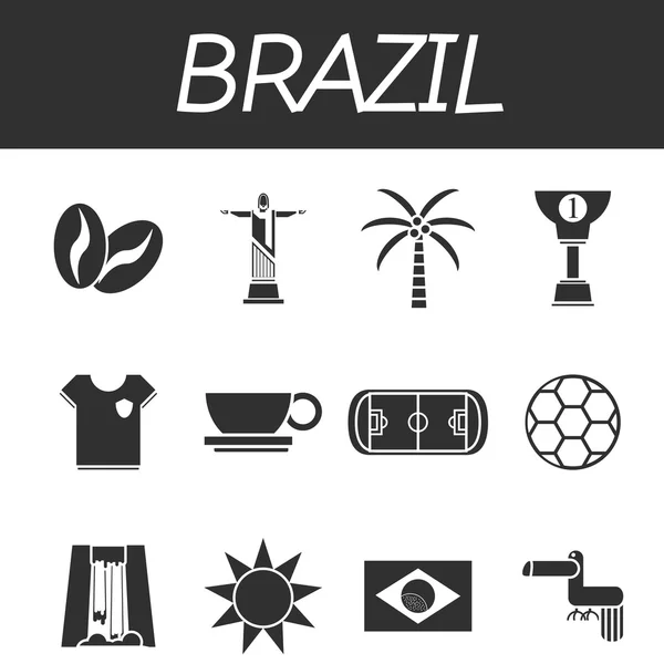 Brazil icon set — Stock Vector