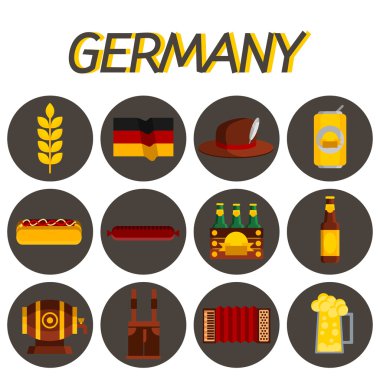 Almanya flat Icon set