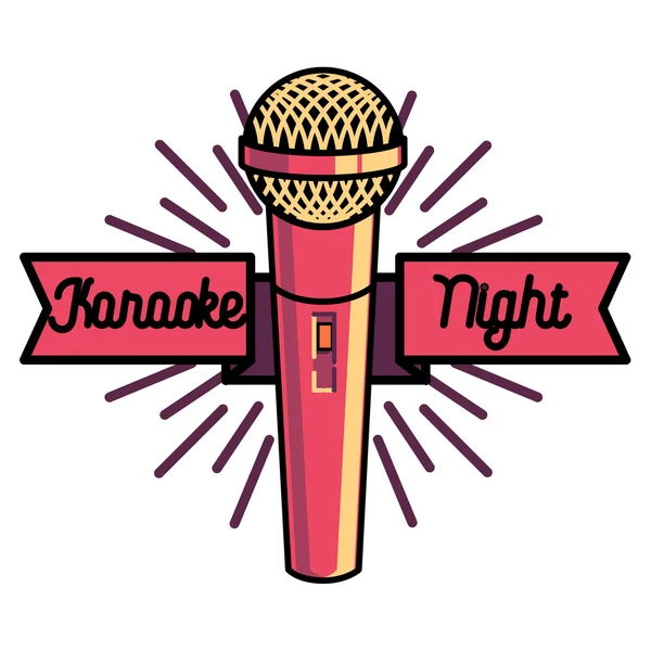 Kleur vintage karaoke emblemen — Stockvector