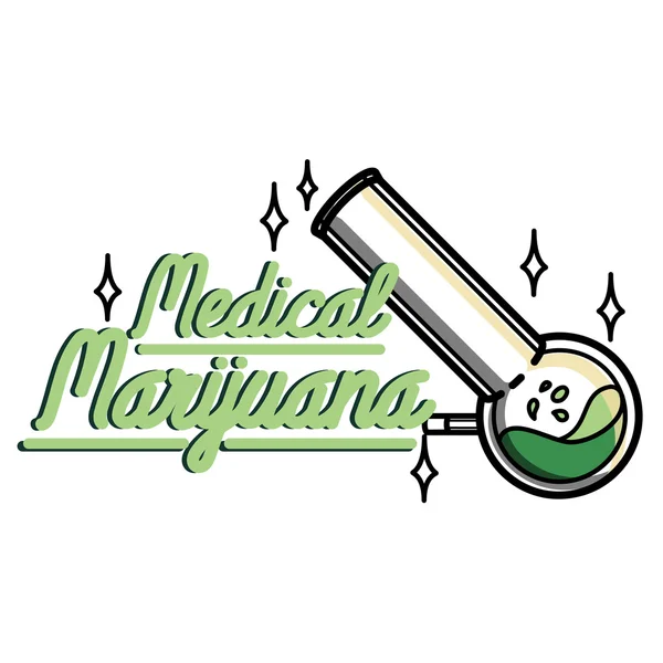 Barva vintage lékařské marihuany znak — Stockový vektor