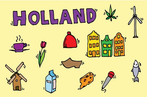Holland Icons set — Stok Vektör