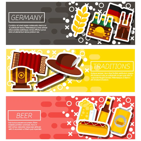 Germany panorama scenery banners concept — Stock Vector